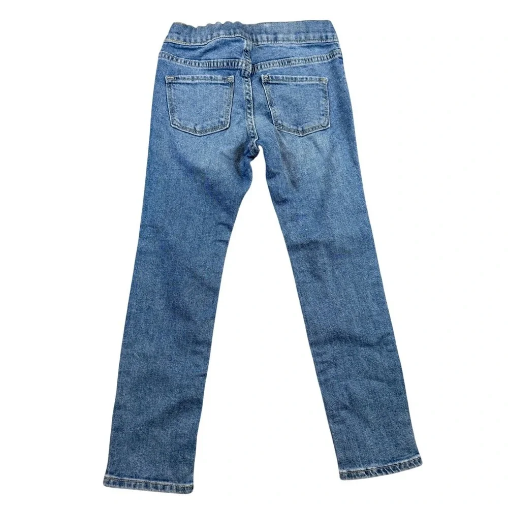 Old Navy Girls Blue Skinny Pull On Jeans Medium Wash Size S‎ 6-7 Elastic Waist